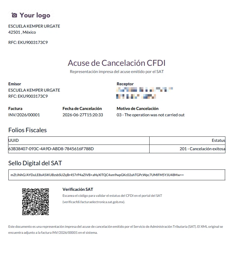 PDF del acuse de cancelación