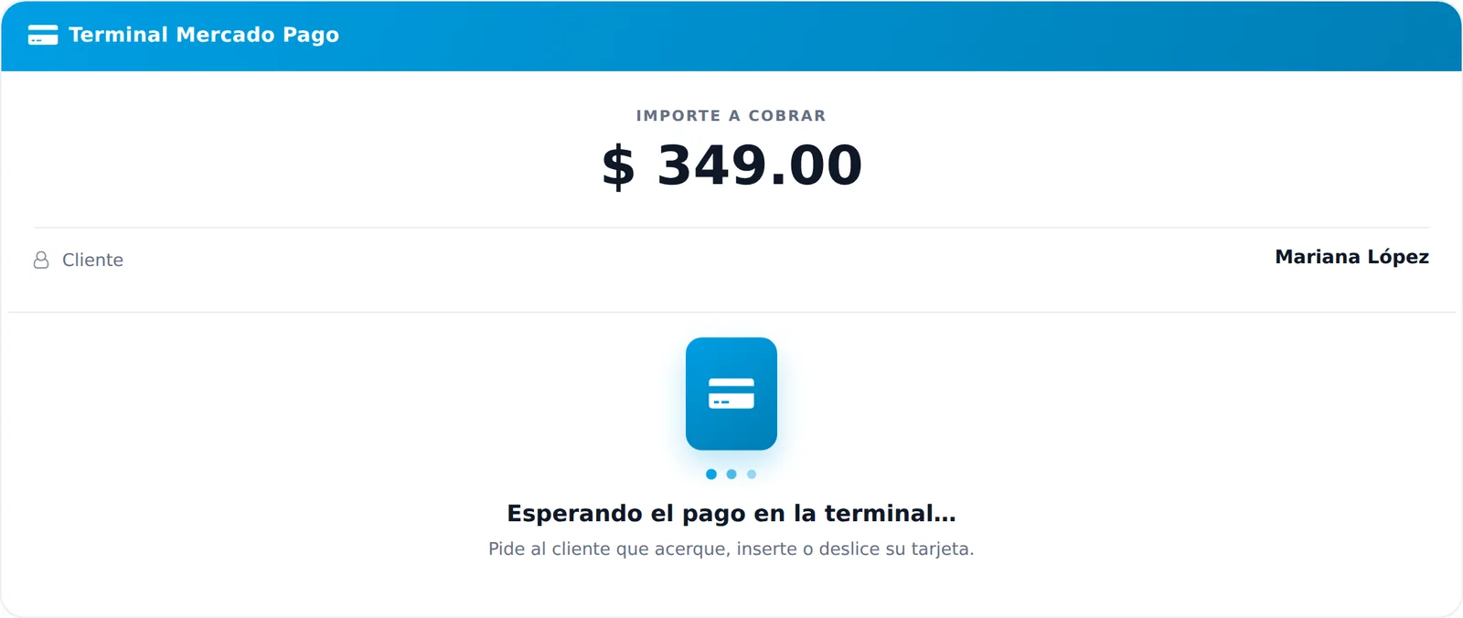 Estado del cobro en tiempo real