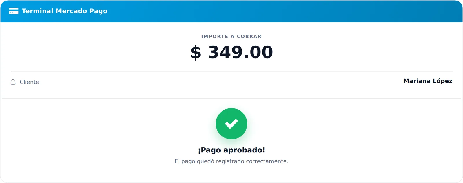 Pago aprobado y registrado