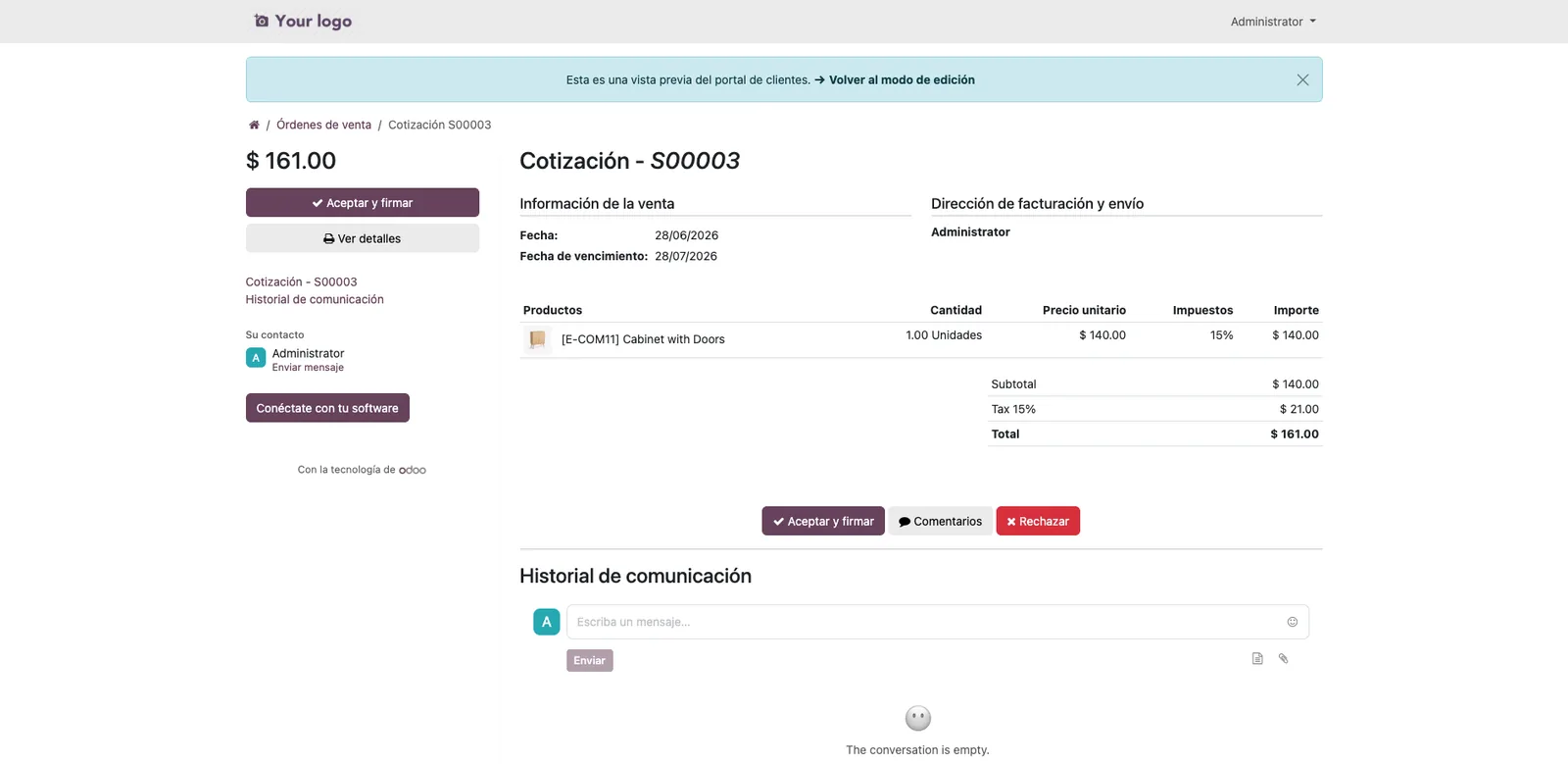 Imagen del producto en el portal del cliente