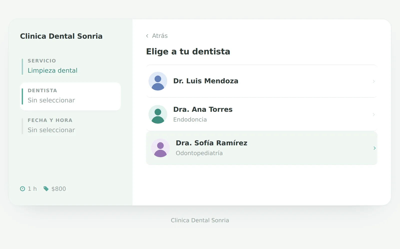 Elegir dentista con avatar
